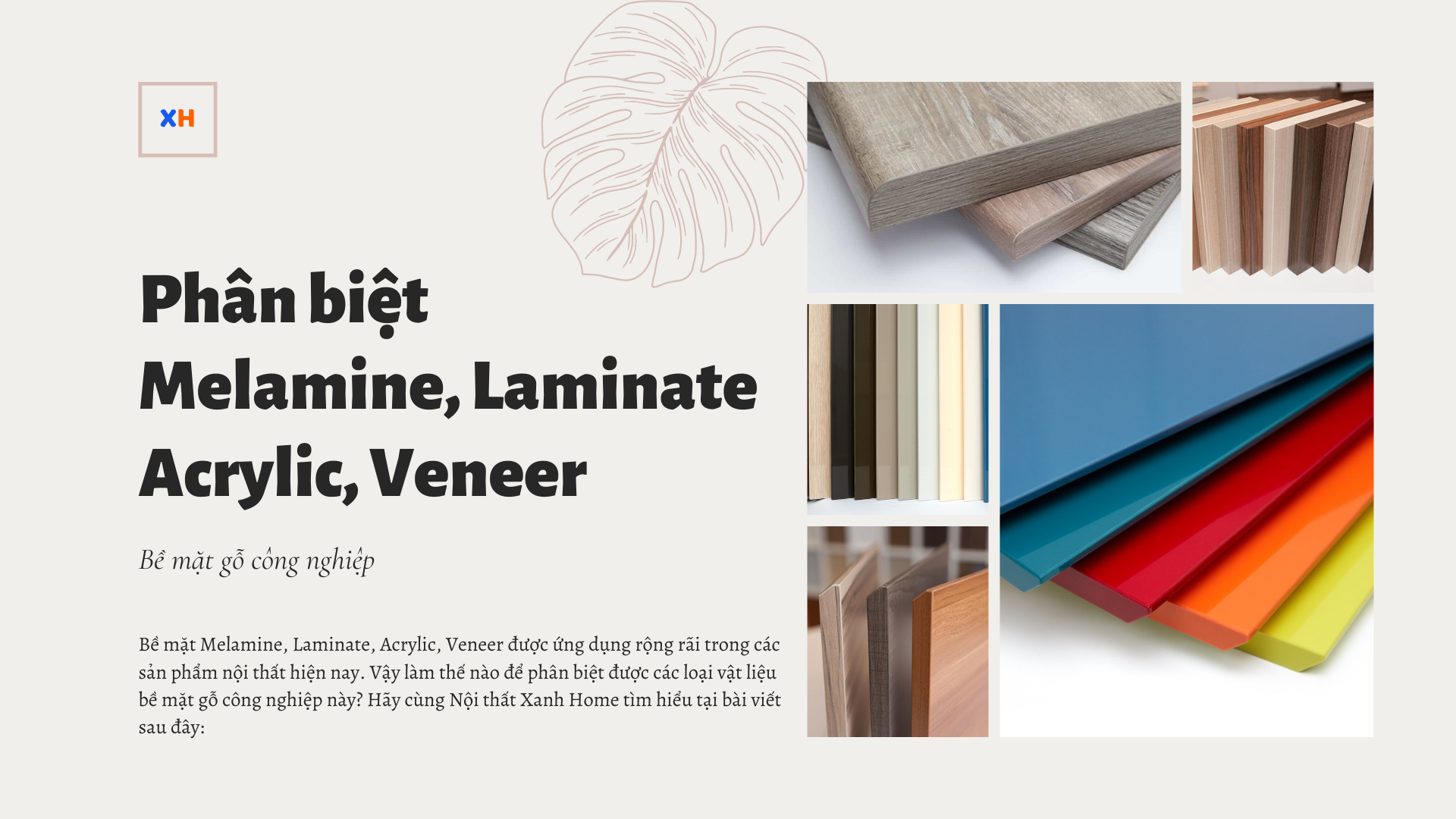 Phân biệt Melamine - Laminate - Acrylic - Veneer